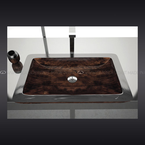 Cuba de apoio - Vogue - GLASS DESIGN Srl - em alumínio / retangular / sem furos