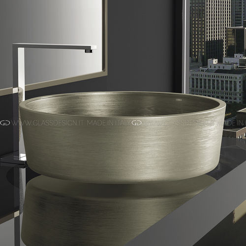 Cuba de apoio - Metropole Katino - GLASS DESIGN Srl - em vidro / redonda / sem furos