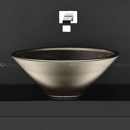 Cuba de apoio - Tekno Metal - GLASS DESIGN Srl - em vidro / cônica / sem furos