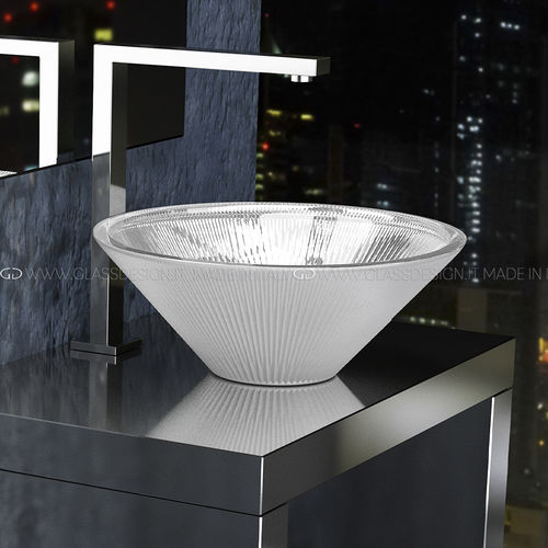 Cuba de apoio - Tekno Materic - GLASS DESIGN Srl - em vidro / cônica / sem furos
