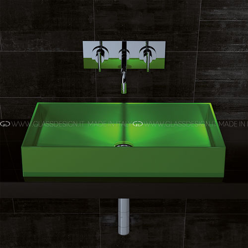 Cuba de apoio - BARCHETTA/BARCHETTA LIGHT - GLASS DESIGN Srl - em silicone / retangular / sem furos