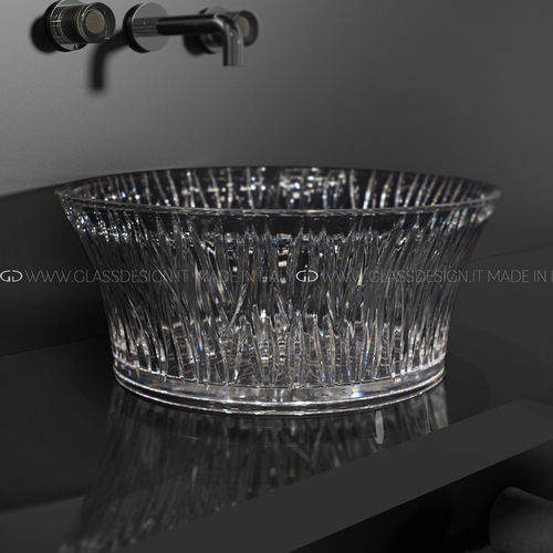 Cuba de apoio - Volè Sole - GLASS DESIGN Srl - em cristal / transparente / redonda