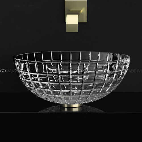 Cuba de apoio - Luxor Round - GLASS DESIGN Srl - em cristal / transparente / redonda