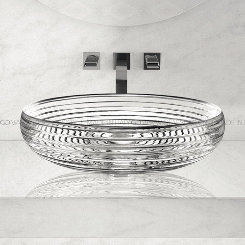 Cuba de apoio - Scenic Astro - GLASS DESIGN Srl - em cristal / transparente / redonda
