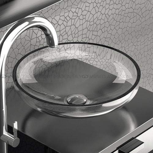 Cuba de apoio - Aqua - GLASS DESIGN Srl - em vidro / redonda / sem furos