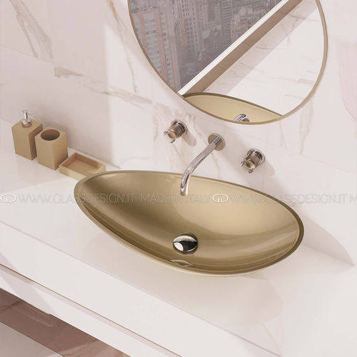 Cuba de apoio - Infinity Starlight - GLASS DESIGN Srl - em Pert® / oval / sem furos