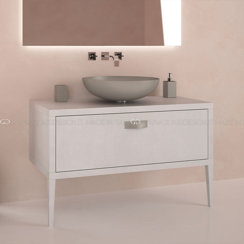 Gabinete de banheiro suspenso - Imai 110 - GLASS DESIGN Srl - em madeira / contemporâneo / sem portas
