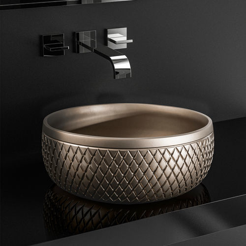 Cuba de apoio - COLLE - GLASS DESIGN Srl - em cerâmica / feita à mão / redonda