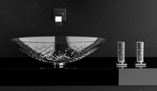 Misturador bicomando para lavatório - GLAMOROUS ICE - GLASS DESIGN Srl - de bancada / em cristal / para banheiro