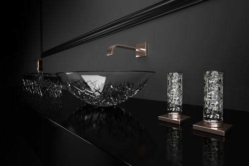 Misturador bicomando para lavatório - GLAMOROUS ICE CYPRUM - GLASS DESIGN Srl - de bancada / em cristal / para banheiro