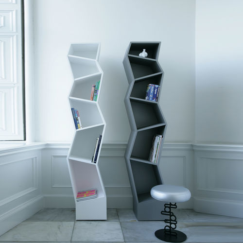 Livreiro contemporâneo - Empire - Quodes - em MDF laqueado / branco / preto