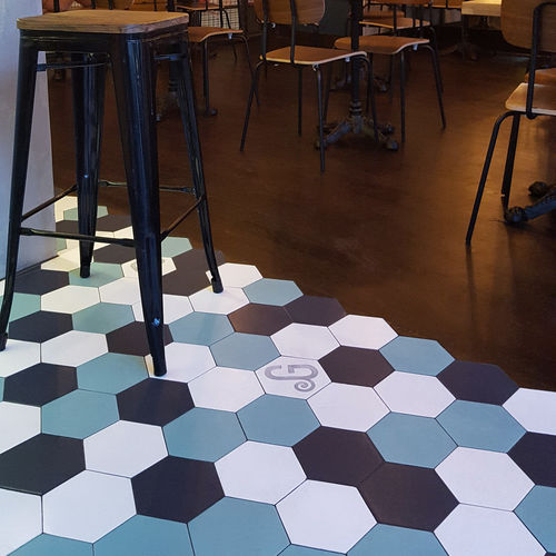 Placas de revestimento em cerâmica - TOMETTES HEXAGONALES - Normandy Ceramics - Carrelage Design - relief - brilhante / esmaltada / acetinada