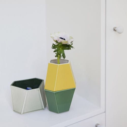 Vaso contemporâneo - EXTRUSION 1 2 3 par Camille Flammarion - Normandy Ceramics - Carrelage Design - relief - em cerâmica / feito à mão