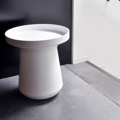 Mesa lateral contemporânea - PADO  - XLBoom - em bambu / redonda / com compartimento de arrumação