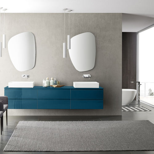 Banheiro contemporâneo - COMPOSIZIONE 103 - AZZURRA ARREDOBAGNO - em cerâmica / em madeira / em laminado melamínico