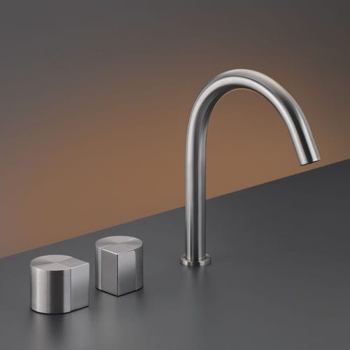 Misturador bicomando para lavatório - DET12 - CEADESIGN - de bancada / em aço inoxidável / para banheiro