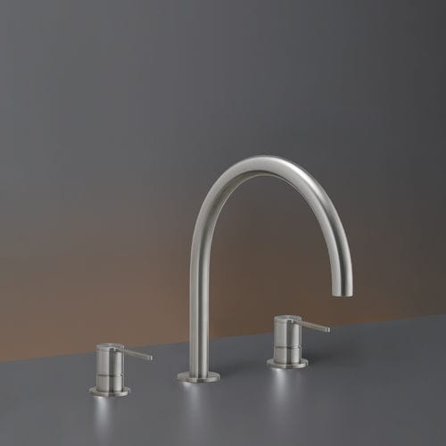 Misturador bicomando para lavatório - INV43 - CEADESIGN - de bancada / em aço inoxidável / para banheiro