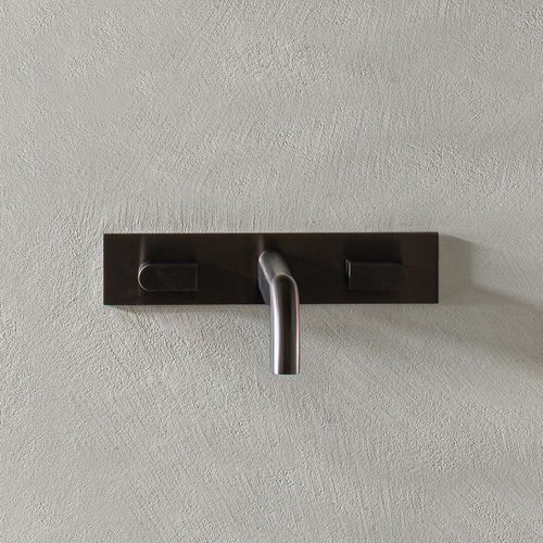 Misturador bicomando para lavatório - SIX02 - CEADESIGN - de parede / em aço inoxidável / para banheiro
