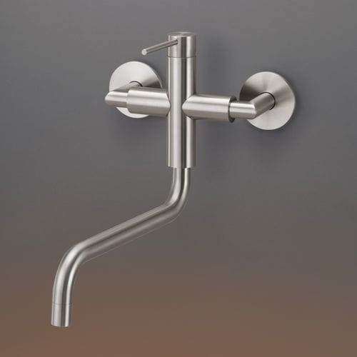 Misturador monocomando para lavatório - GAS21 - CEADESIGN - de parede / em aço inoxidável / para banheiro