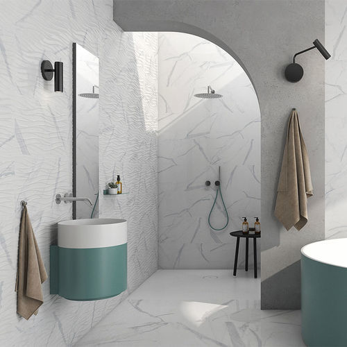 Placas de revestimento em grés porcelanato - TREVI - GEOTILES - brilhante / com relevo / para ambiente interno
