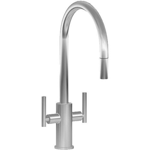 Misturador bicomando de bancada - E-4670-LM49K - GRAFF - em metal cromado / para cozinha / 1 furo