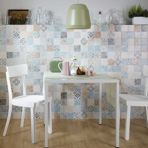 Pastilhas em grés porcelanato - PATTERN : MULTICOLORED - JASBA MOSAIK - polida / para cozinha / para sala