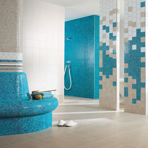 Pastilhas em grés porcelanato - ATELIER : TURQUOISE MIX - JASBA MOSAIK - brilhante / para cozinha / para banheiro