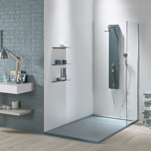 Piso de box retangular - DUO SLATE - ACQUABELLA - de sobrepor / em compósito / em aço