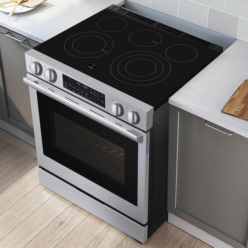 Fogão elétrico - NSE90H63SRAA - SAMSUNG Home Appliances - profissional / 5 bocas / 1 forno