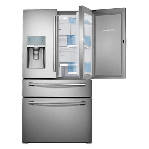 Refrigerador modelo americano - RF30HBEDBSR/AA - SAMSUNG Home Appliances - da linha residencial / de instalação livre / em aço inoxidável