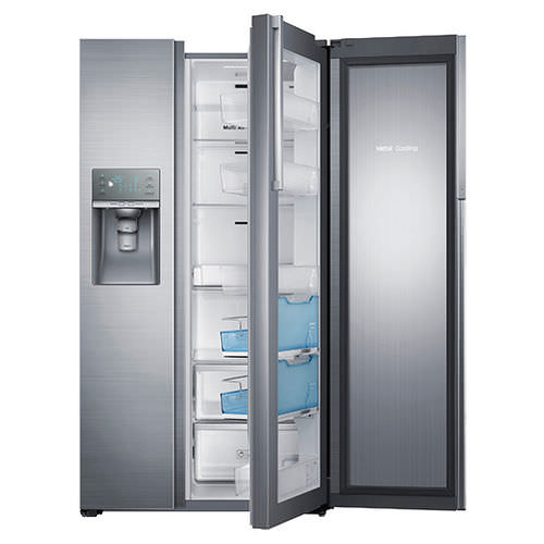 Refrigerador combinado modelo americano - RH29H9000SR/AA - SAMSUNG Home Appliances - da linha residencial / de instalação livre / Side by Side (freezer ao lado)