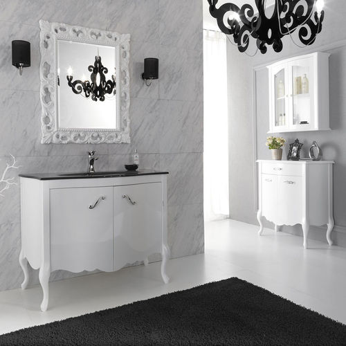 Gabinete de banheiro de piso - NARCISO 01 - LEGNOBAGNO - em madeira / em vidro / de estilo