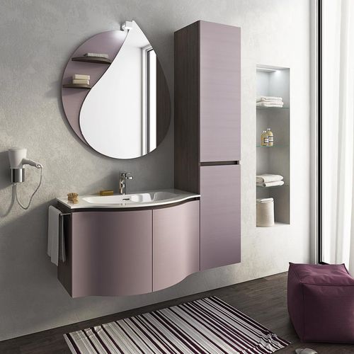 Gabinete de banheiro suspenso - BROADWAY B8 - LEGNOBAGNO - em carvalho / contemporâneo / com porta