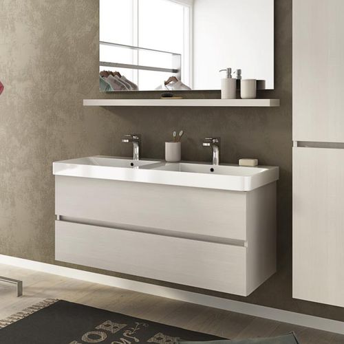 Gabinete de banheiro duplo - SOHO S15 - LEGNOBAGNO - suspenso / em carvalho / em cerâmica