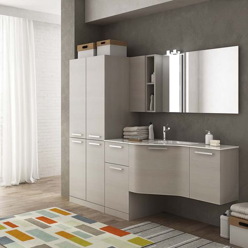 Gabinete de banheiro de parede - LAUNDRY 09 - LEGNOBAGNO - em madeira / contemporâneo / sem portas