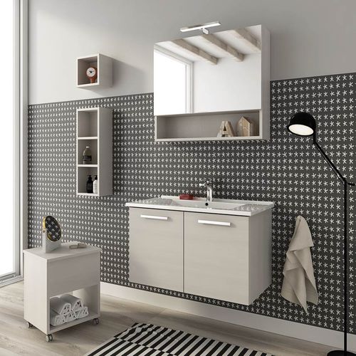 Gabinete de banheiro suspenso - HARLEM H13 - LEGNOBAGNO - em carvalho / em cerâmica / contemporâneo