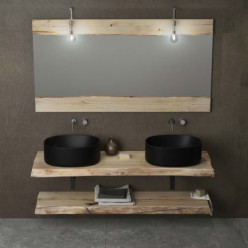 Tampo de banheiro duplo - LIFE - LEGNOBAGNO - em castanheiro / sob medida