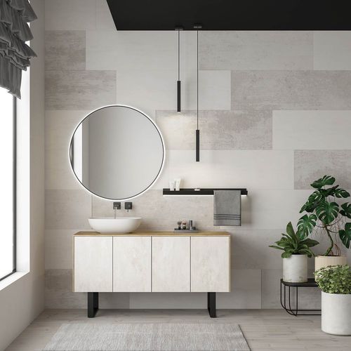 Gabinete de banheiro de piso - LIFE 07 - LEGNOBAGNO - em madeira / em cerâmica / em porcelana
