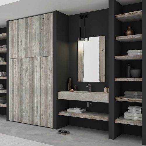 Gabinete de banheiro suspenso - LIFE - LEGNOBAGNO - em madeira / contemporâneo / sem portas