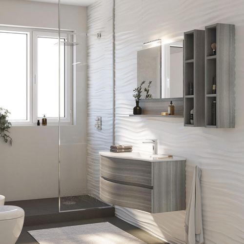 Gabinete de banheiro suspenso - FLEX 05 - LEGNOBAGNO - em madeira / de resina / contemporâneo