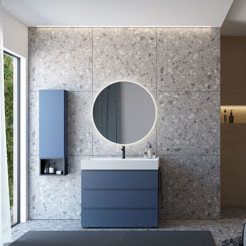 Gabinete de banheiro de piso - FL11 - LEGNOBAGNO - em HPL / contemporâneo / com porta