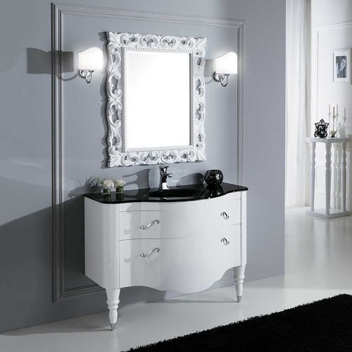 Gabinete de banheiro de piso - DEC&Ograve; D02 - LEGNOBAGNO - em madeira / em vidro / clássico