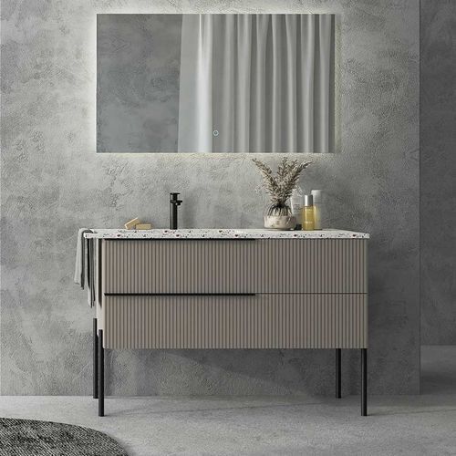 Gabinete de banheiro de piso - RT05 Ruled - LEGNOBAGNO - em terrazzo / contemporâneo / sem portas