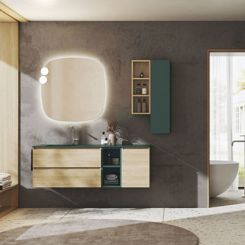 Gabinete de banheiro de parede - UCO03 - LEGNOBAGNO - em carvalho / contemporâneo / com porta