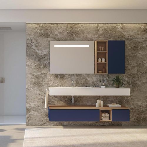Gabinete de banheiro suspenso - UCO21 - LEGNOBAGNO - em carvalho / em Ocritech® / contemporâneo