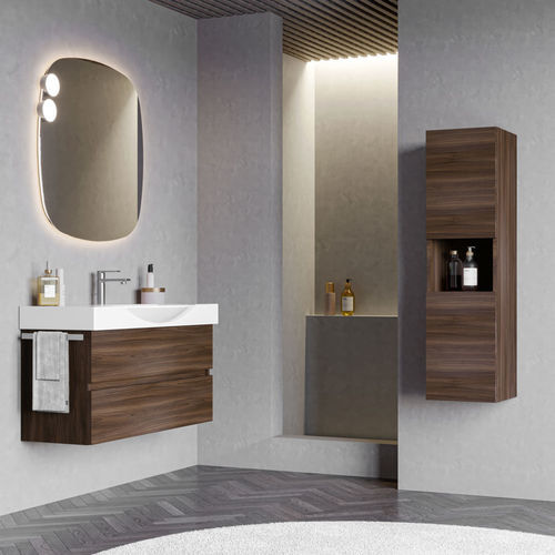 Gabinete de banheiro suspenso - MANATTHAN M5 - LEGNOBAGNO - em cerâmica / contemporâneo / com porta