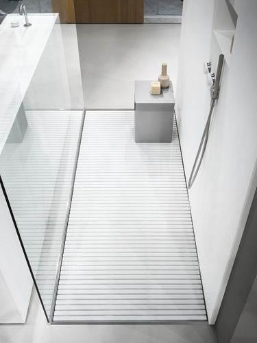 Piso de box retangular - STEEL - MAKRO - pronto para receber revestimento cerâmico / ao nível do piso / em alumínio