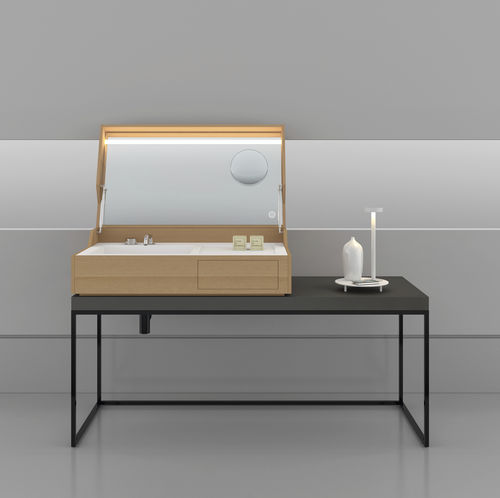 Cuba de apoio - HIDDEN WIREFRAME - MAKRO - em madeira / em aço inoxidável / em Corian®