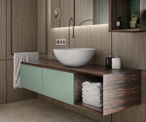 Cuba de apoio - GOLD BASIN  - MOMA DESIGN - em Corian® / redonda / sem furos