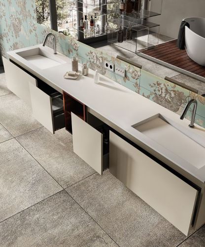 Cuba suspensa - CAPRI - MOMA DESIGN - em Corian® / por medida / dupla